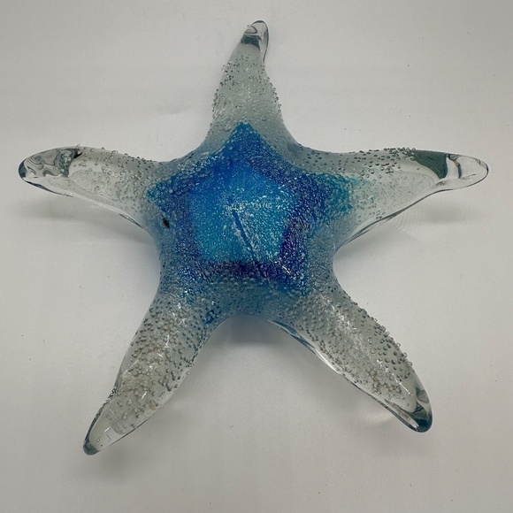 Art Glass Blue Star Fish Decorative Piece, Paperweight  5" approximately - Picture 2 of 9